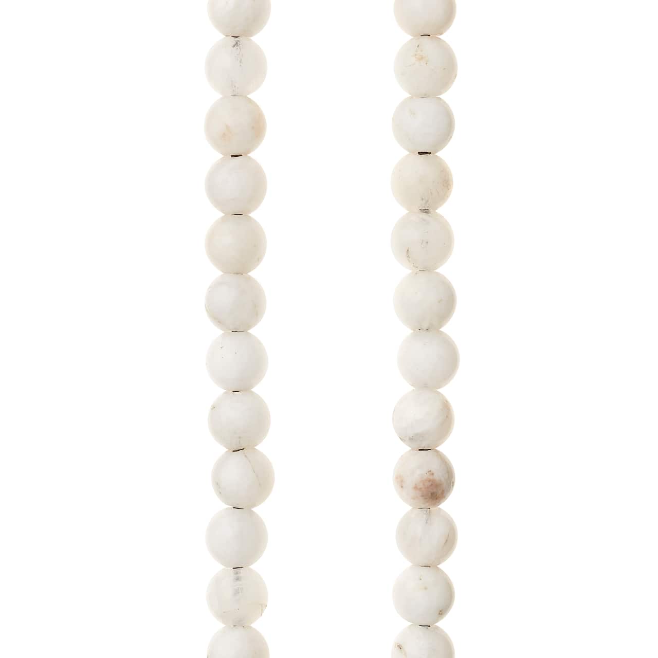 6 Pack: White Moonstone Round Beads, 8mm by Bead Landing&#x2122;